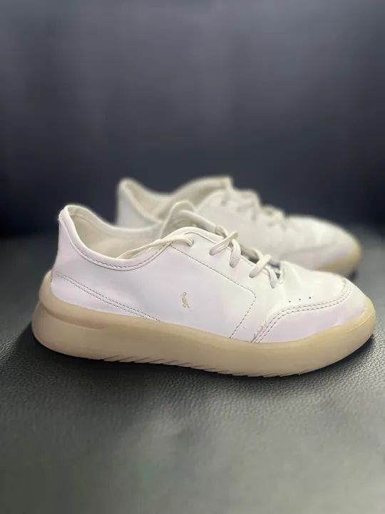 Sapatênis Reserva Couro Branco Infantil. Tamanho 30 - Foto 4