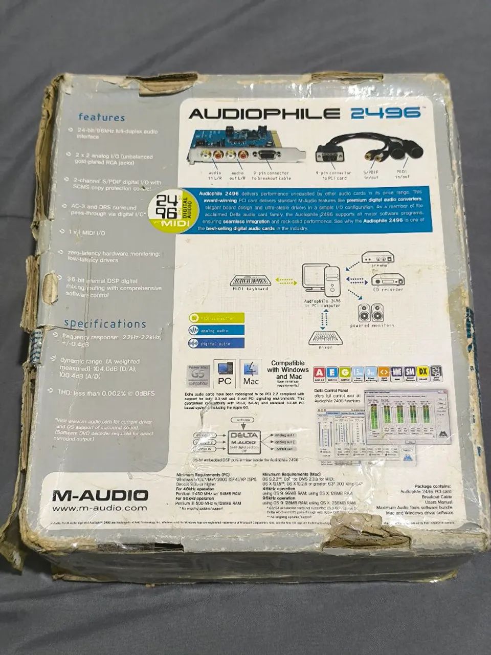 Placa De Áudio Profissional M- Áudio Modelo Audiophile 2496 - Foto 3