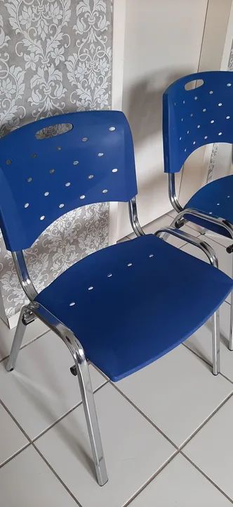 Cadeiras Secretária Escritório Azul - Foto 2