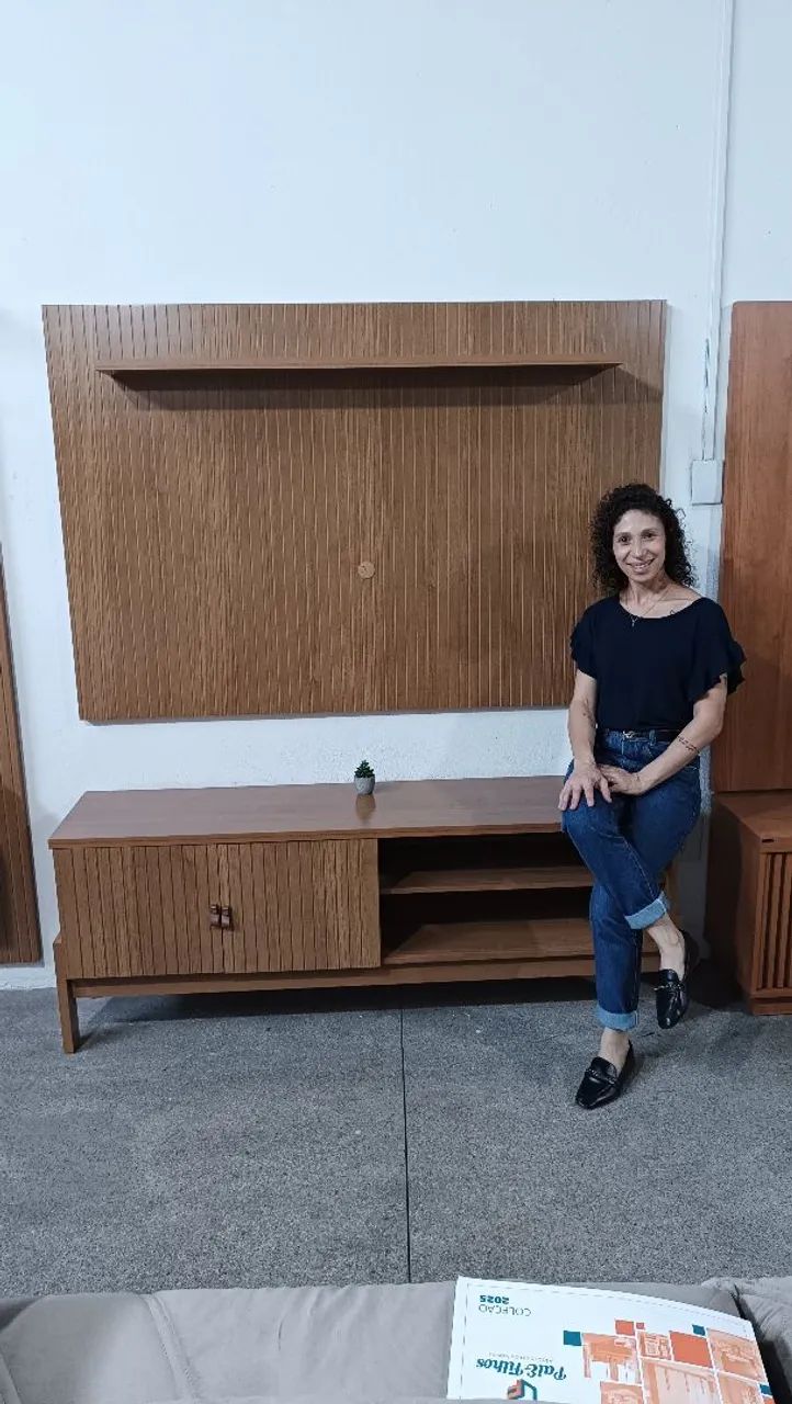 Painel ripado com rack peça nova pronta entrega  - Foto 4