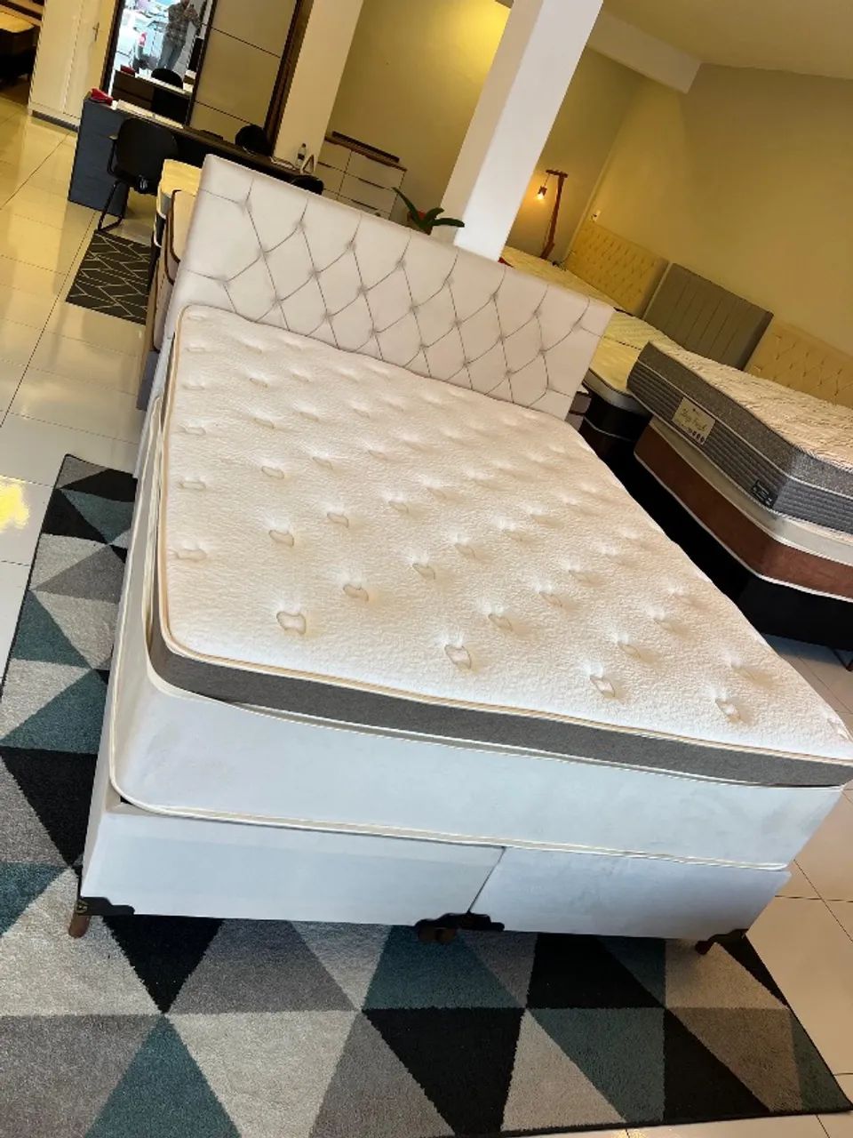 Cama box Casal QUEEN COM CABECEIRA - Entrego!!  - Foto 4