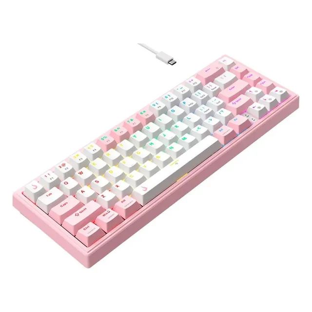 Teclado Mecânico Rise Mode GM1 Pro White and Pink ARGB Switch Outemu Brown, Novo, Lacrado  - Foto 2