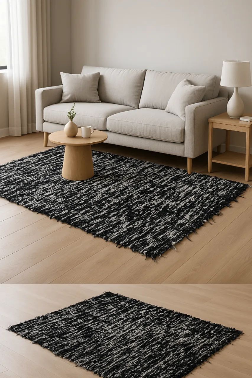 Tapete Preto & Branco Contemporâneo - 2,5m² de Estilo e Conforto