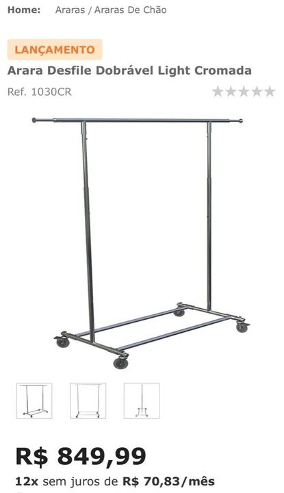 Arara Desfile Dobrável Cromada