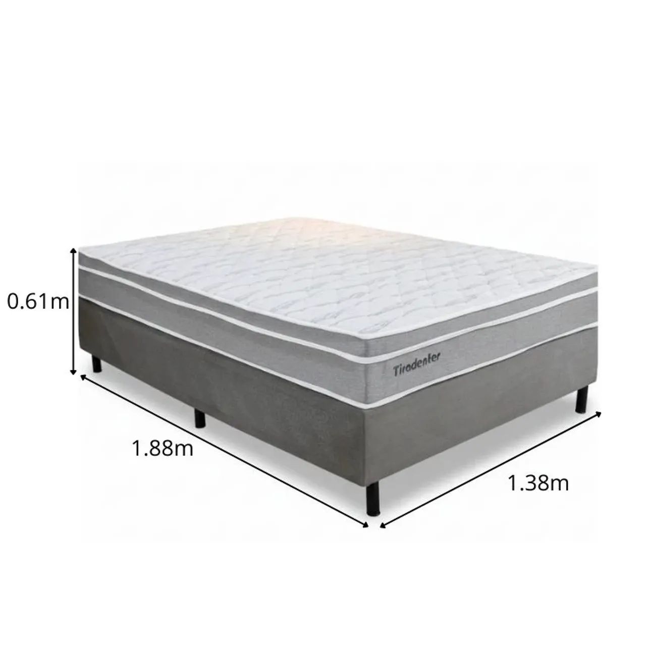 Colchão Casal Molas Ensacadas Linho Cinza + Base Box Simples OFERTA rf322 - Foto 2