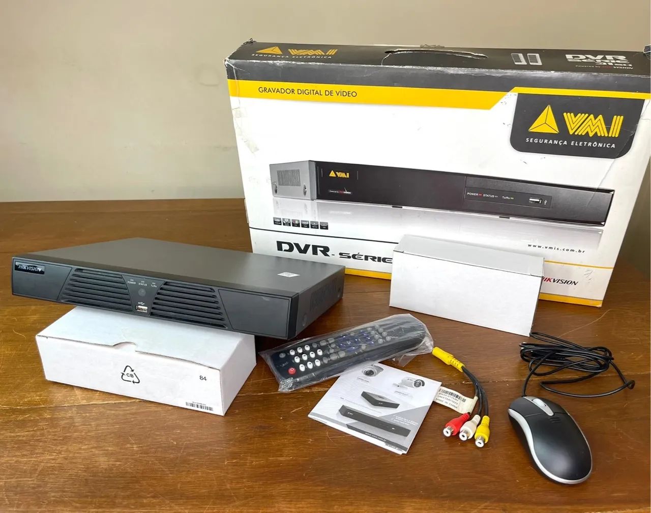 Kit DVR 4 Canais Hikvision + Acessórios