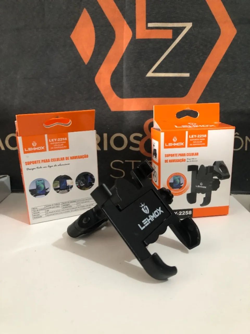 Suporte resistente de Alumínio - Moto ou Bike - regulável - para celular