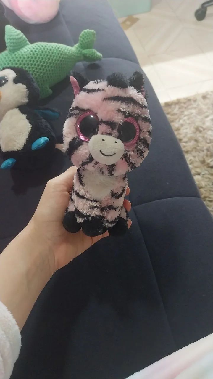 Beanie boo pelúcia Zebra com Olhos Grandes  - Foto 2