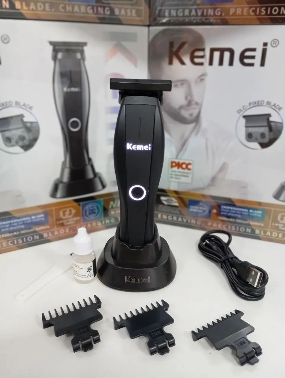 Máquina de Acabamento Profissional Kemei - Foto 4
