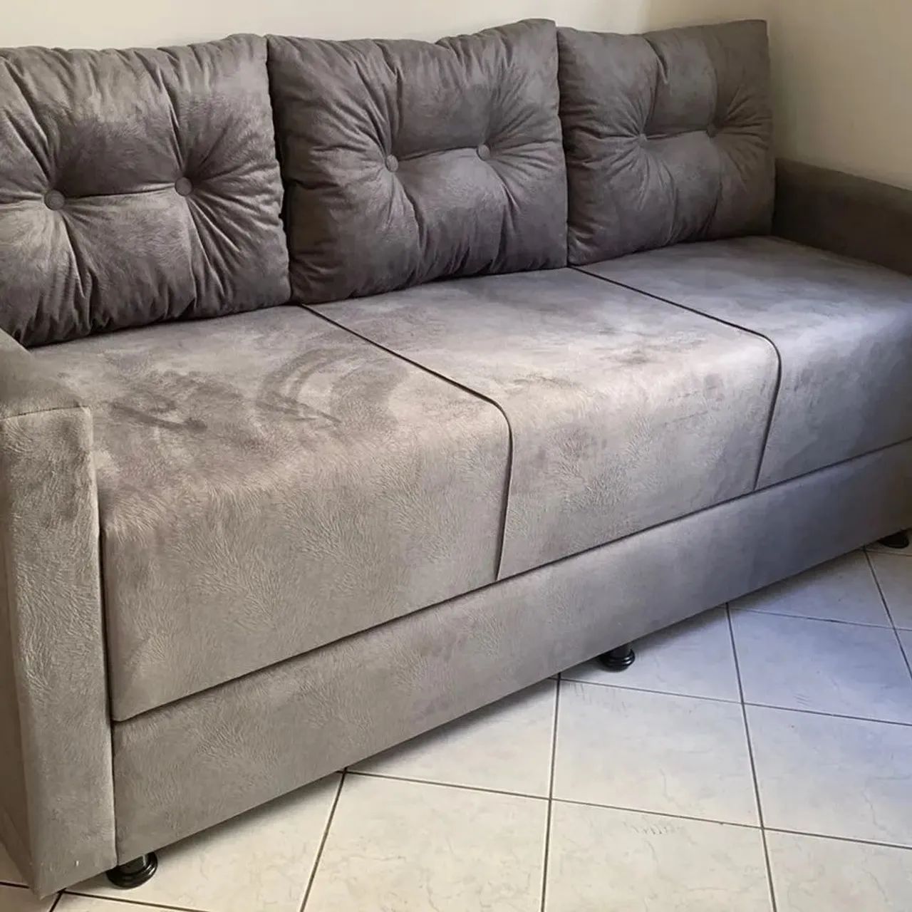 Sofá Cama 3 Lugares Cinza é mais cores a sua escolha  - Foto 5