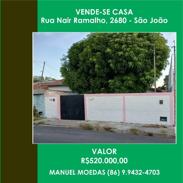 Vende-se casa rua nair ramalho, 2680 - são joão