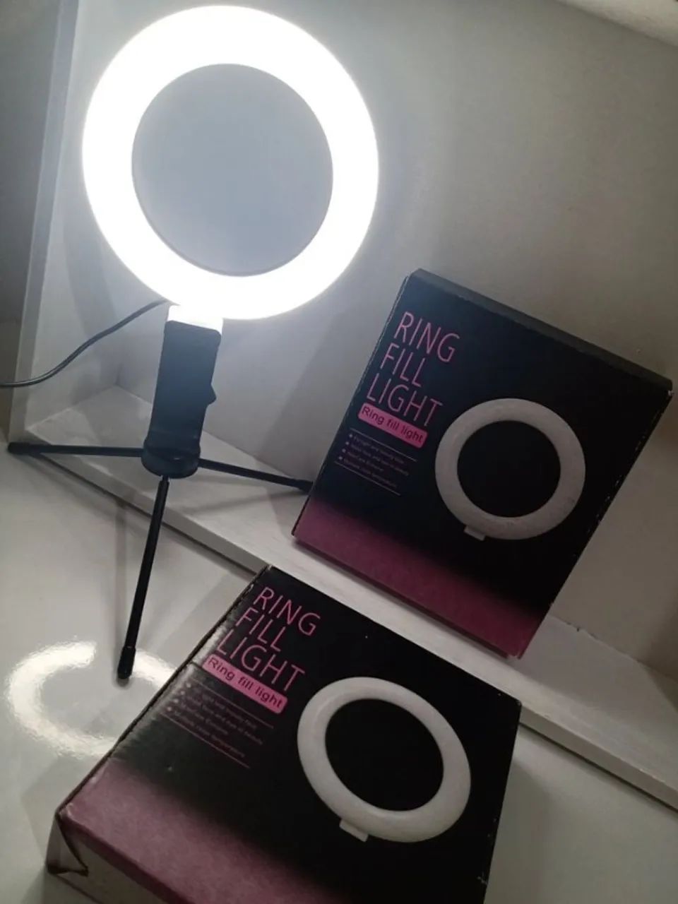 Ring Light 6 Polegadas - Com Suporte Holder para Smartphone e Tripé - Novo - Foto 5