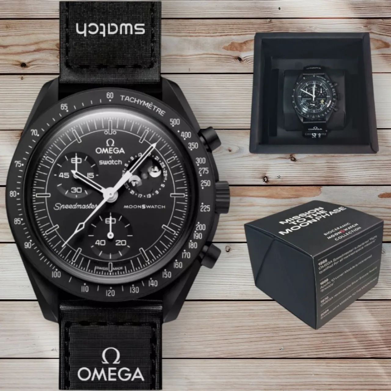 Relogio Omega x Swatch Mission To The Moonphase 