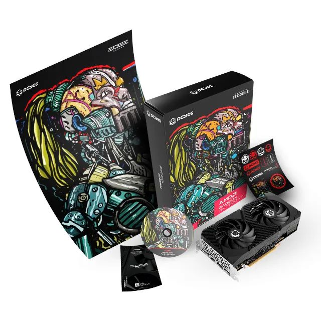 Placa de Vídeo AMD RX 7600XT 16GB GDDR6 Pcyes Dual Fan 128Bits 2 Anos de Garantia - WZetta - Foto 5