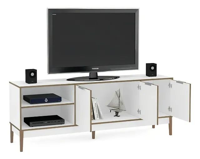 Rack Para Tv Até 75 Polegadas 3 Portas E 2 Nichos  - Foto 2