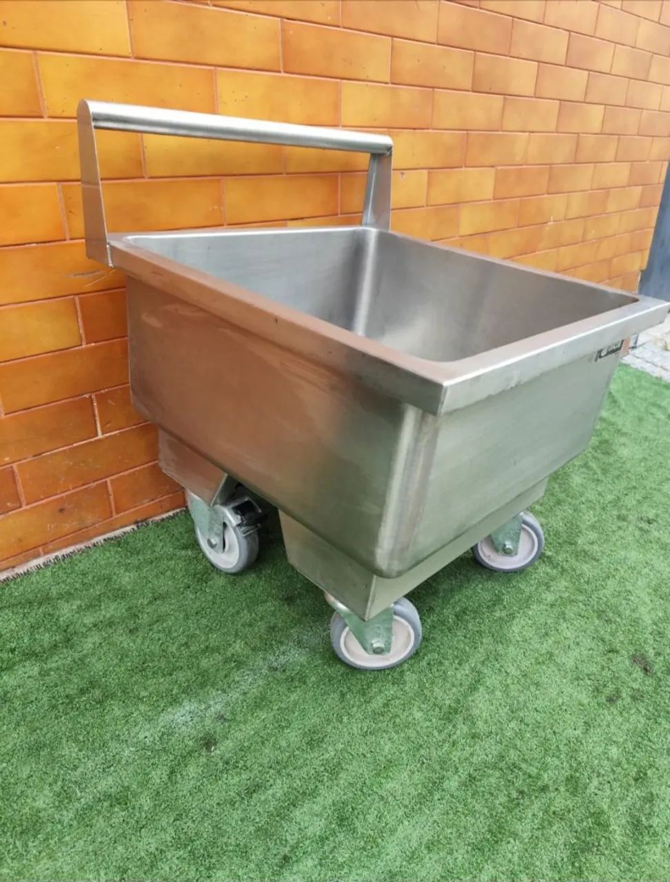 Carrinho/Tanque de Aço Inox com Rodas - Ideal para Comércio - Foto 2