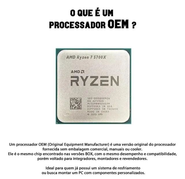 Processador CPU Gamer Ryzen 7 5700X 8 Núcleos OEM - Processadores