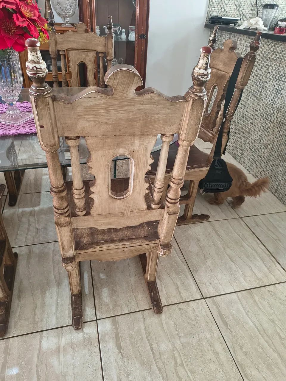 Jogo de Cadeiras em Mogno para Sala de Jantar  - Foto 4