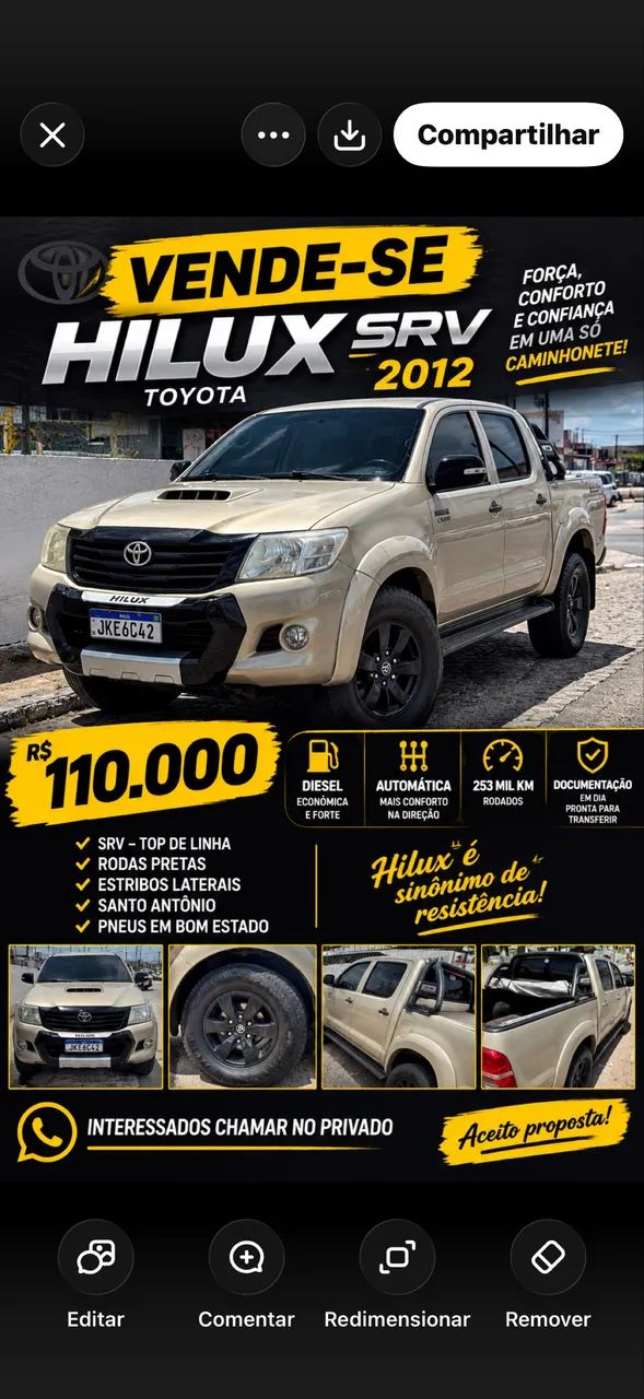 Toyota Hilux CD SRV 4X4 3.0 2012