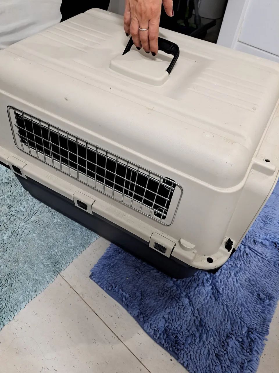 Caixa de Transporte para Cães e Gatos - Grande e Resistente  - Foto 3