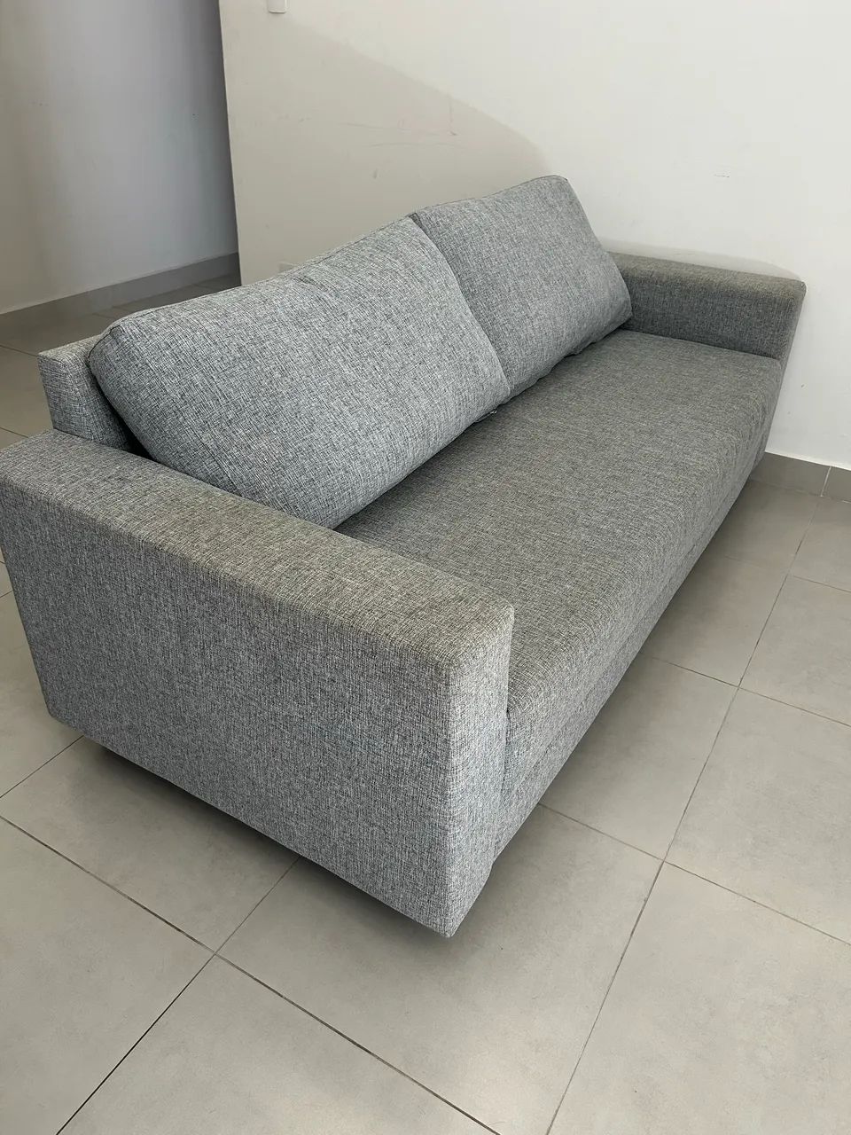 Sofá 3 Lugares Muy Cinza Claro Mescla Tok&Stok