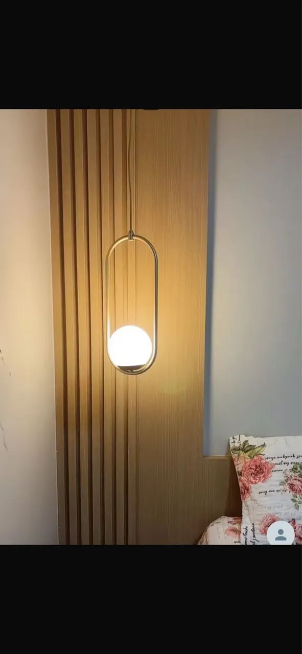 Lustre pendente globo dourado NOVO 