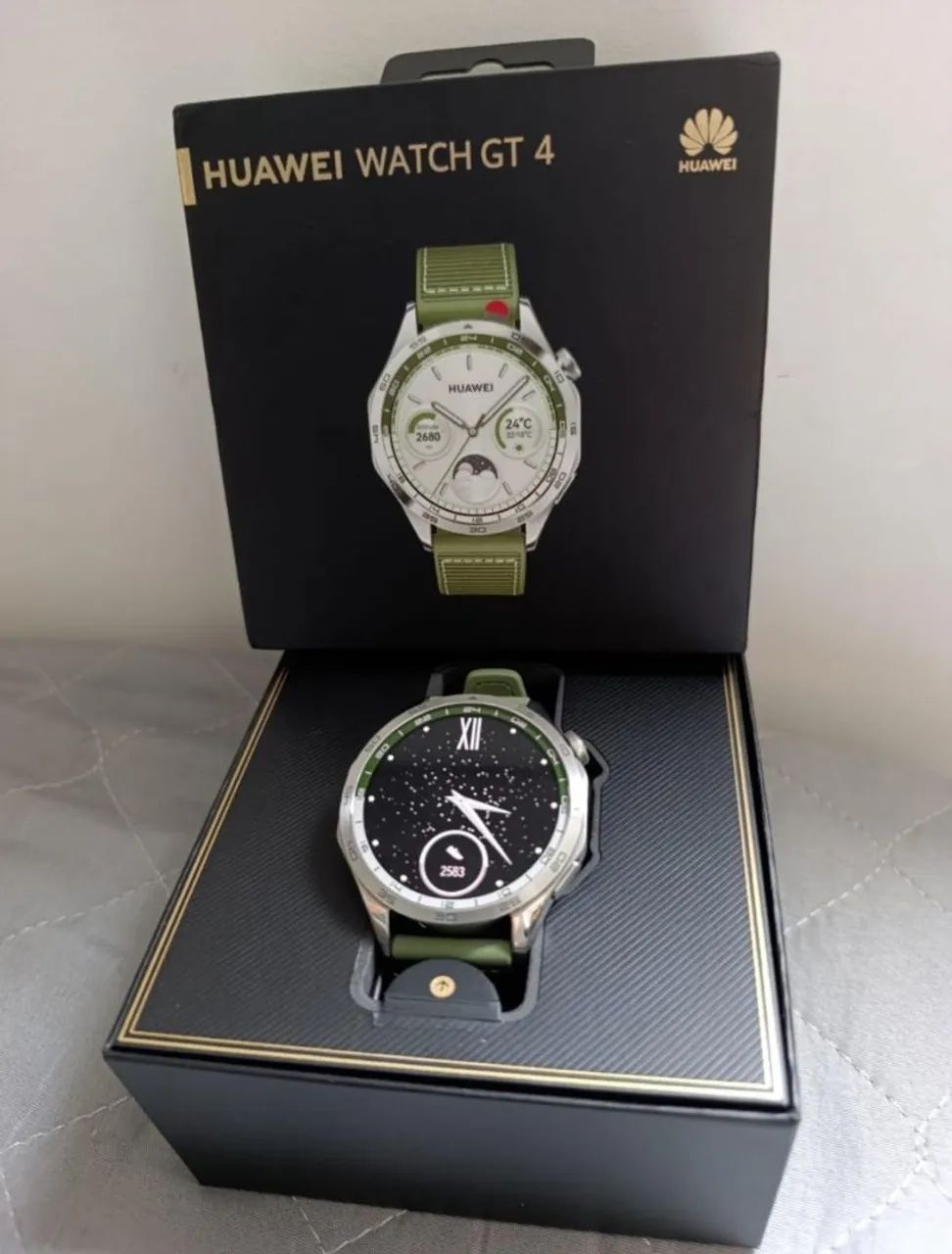 Huawei Watch GT 4 46mm verde militar com nota - Celulares e