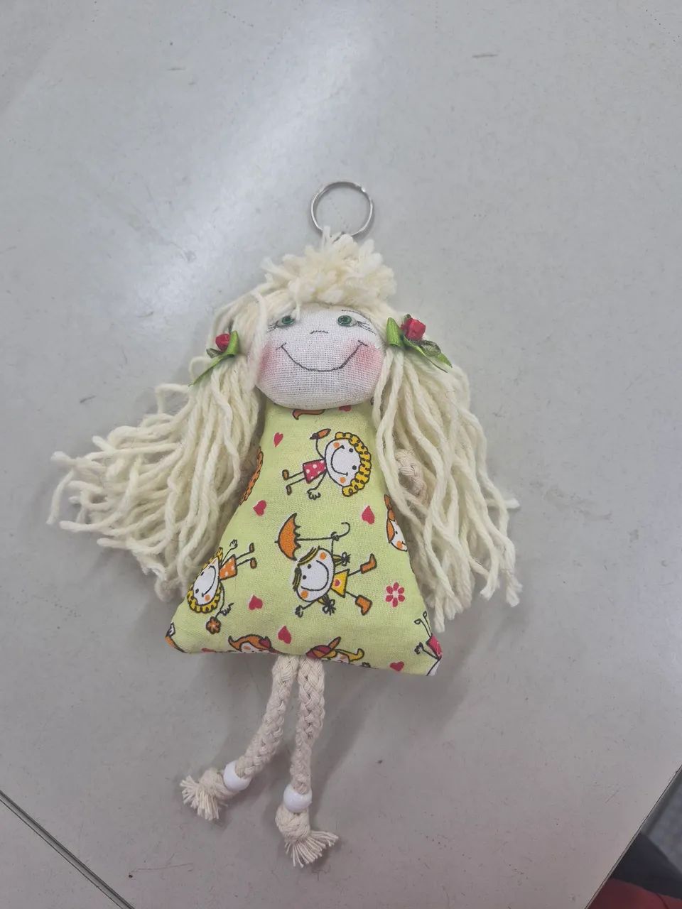  Mini chaveiro Boneca de pano 