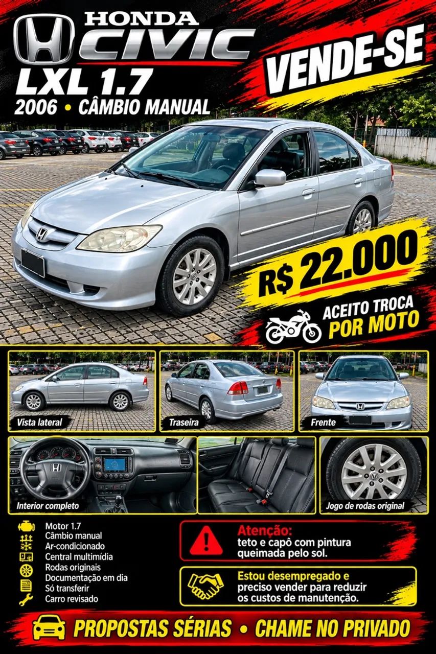 Honda Civic CIVIC SEDAN LXL 1.7 16V 130CV MEC 4P 2006