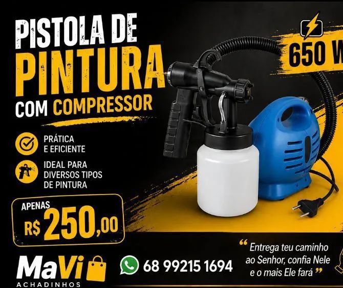 Pistola de pintura com compressor