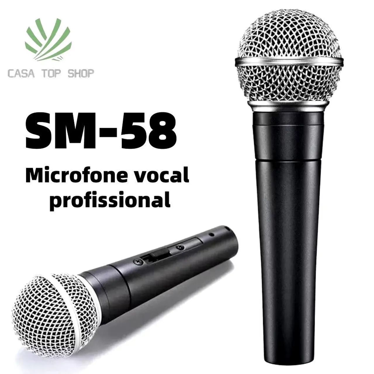 Microfone completa profissional com fio cabo 5 metros