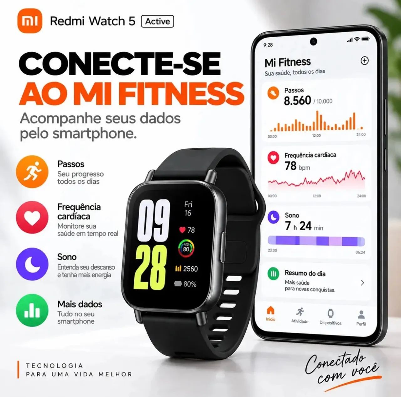 Relógio Xiaomi Redmi Watch 5 Active Preto - Foto 5