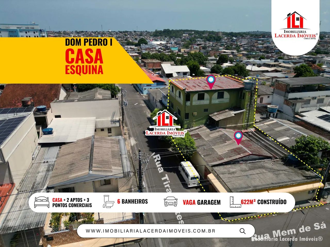 Prédio Misto no Dom Pedro I com 2 Apartamentos e 3 Pontos Comerciais