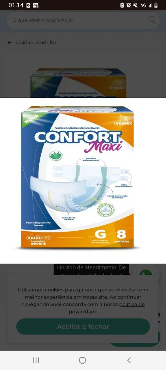 Fralda Geriátrica Confort Maxi G com 8 Un