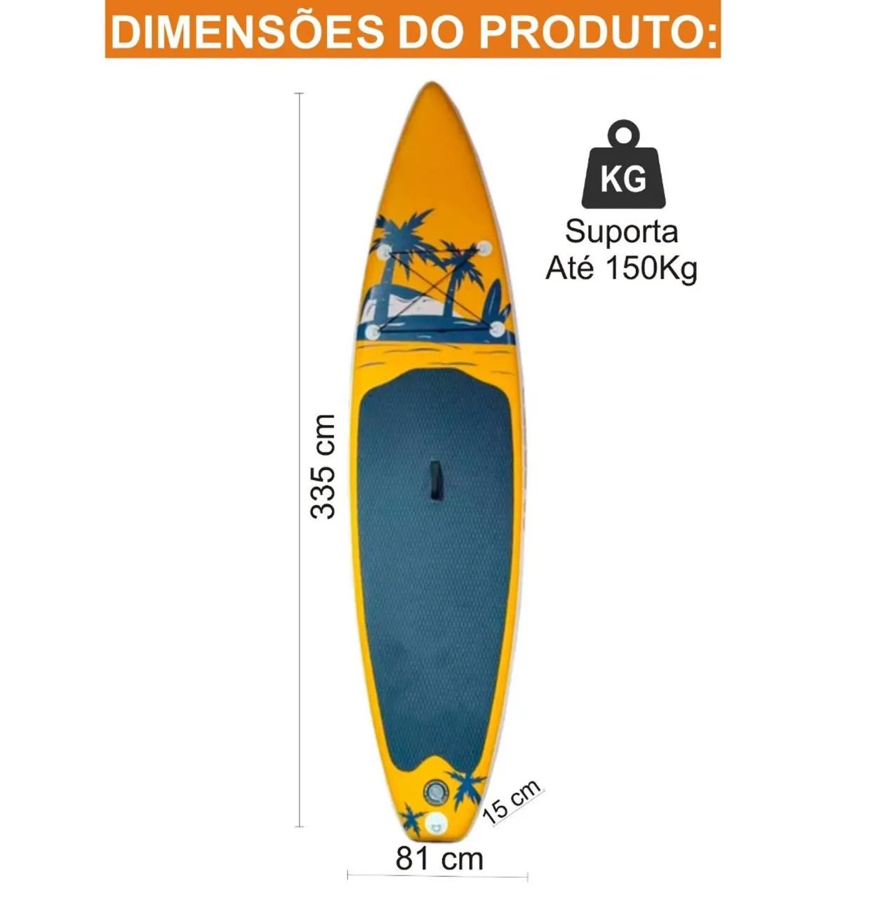 PRANCHA STAND UP INFLÁVEL - ATÉ 150 KG - COMPLETA - Disponível nas cores LARANJA e AZUL - Foto 4