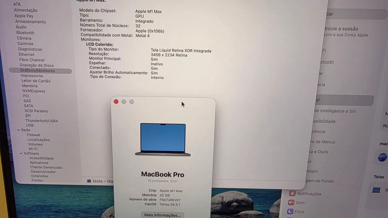 Macbook Pro 16 M1 Max 32gb 1tb GPU32 - Foto 3