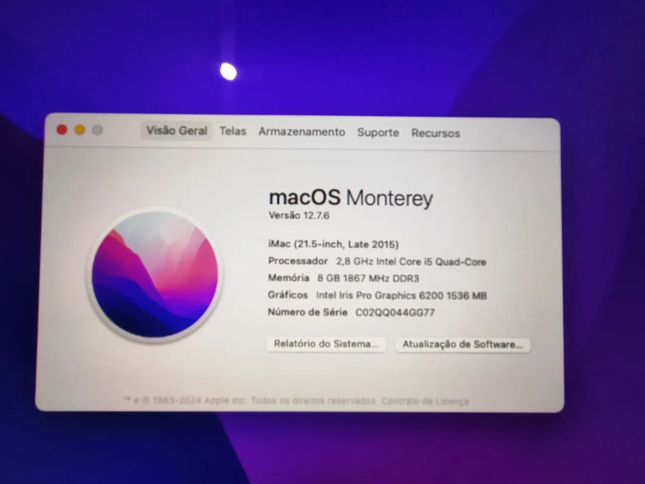 Apple IMac 2015 MacOS Monterey Belíssimo - Foto 2
