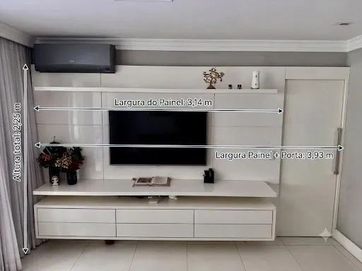 Painel completo de televisão + porta de correr