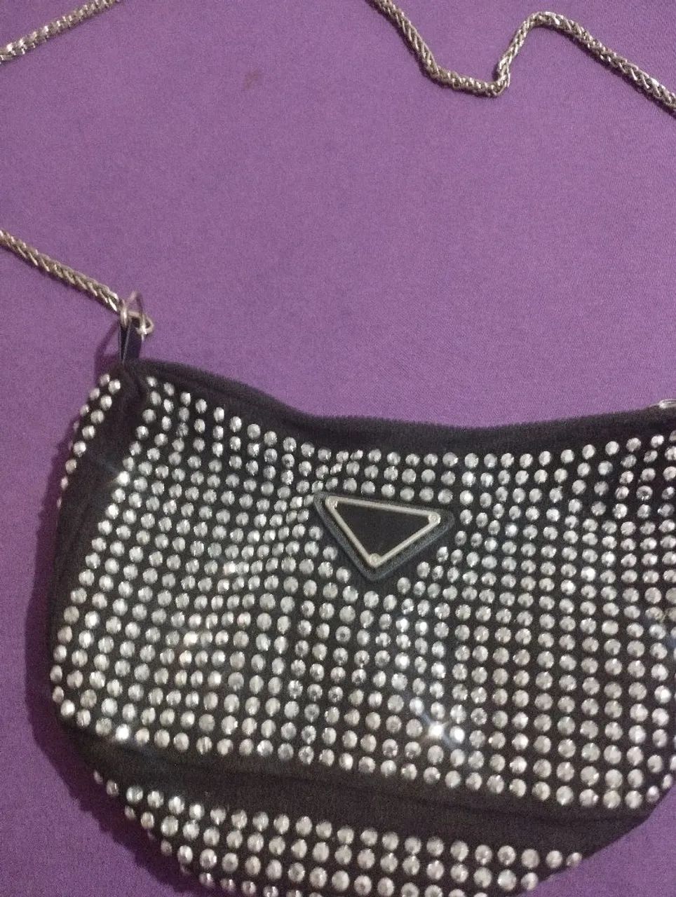 bolsa preta brilhante  - Foto 3
