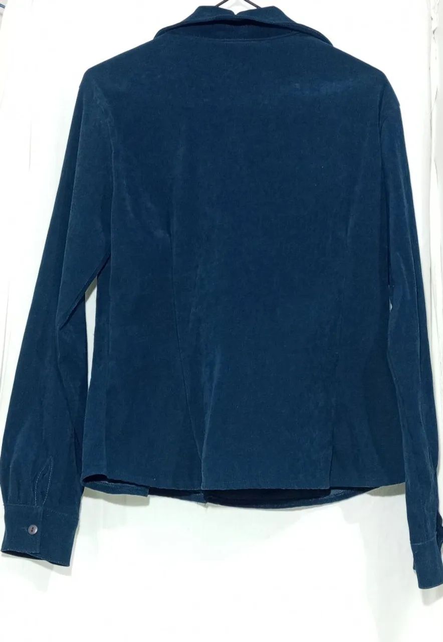 Camisa aveludada azul marinho  - Foto 2