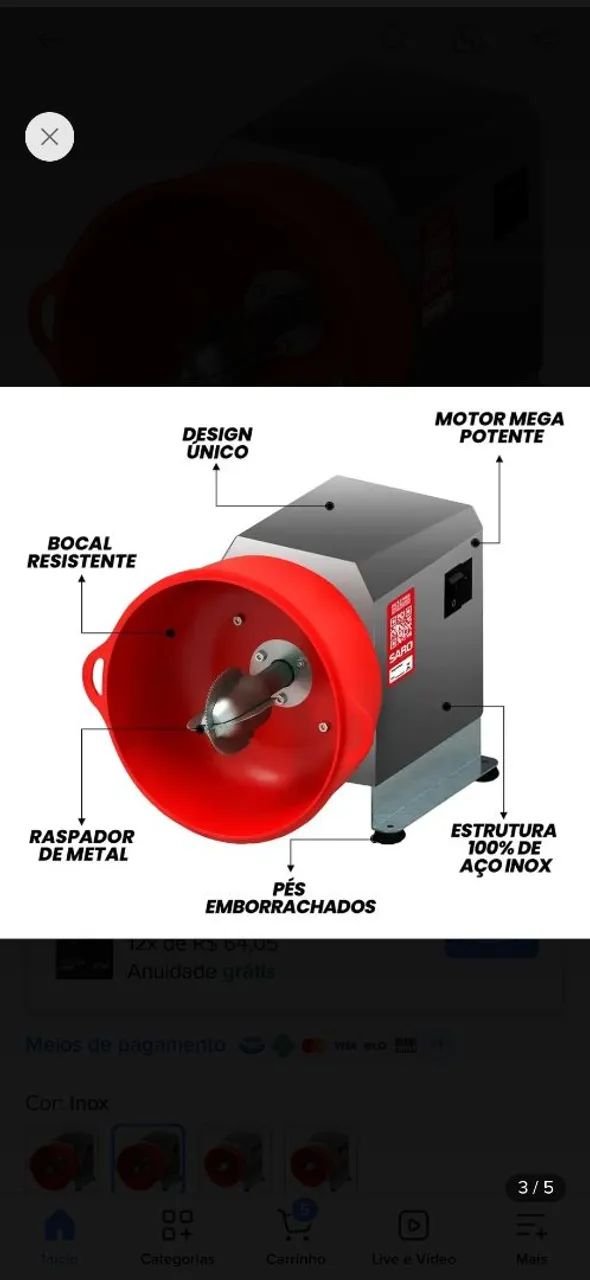 Ralador de coco bivolt  - Foto 2