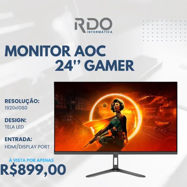 Monitor Gamer AOC 24" Full HD 24G30E Alta Performance