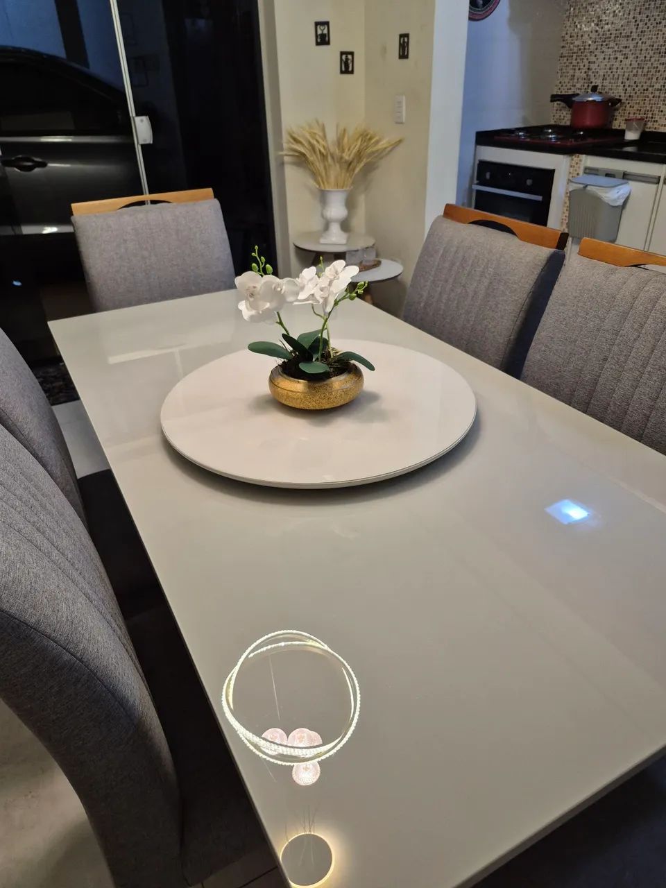 Mesa com 6 cadeiras e prato giratório  - Foto 5