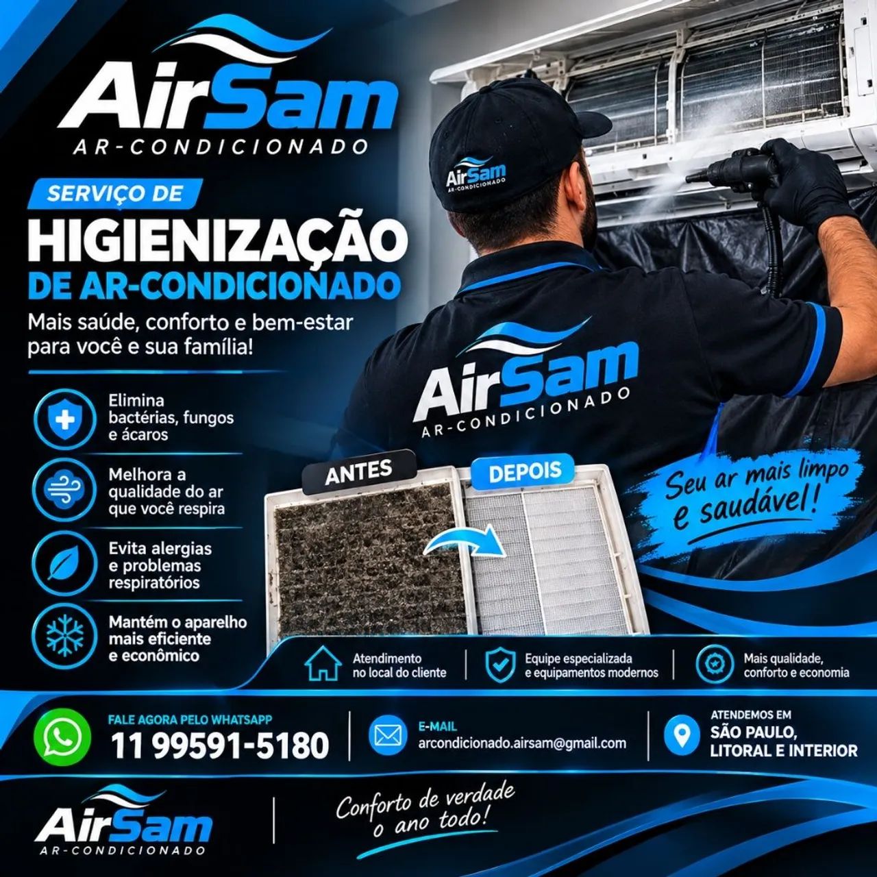 Instalação e higienização Ar-condicionado Split  - Foto 2