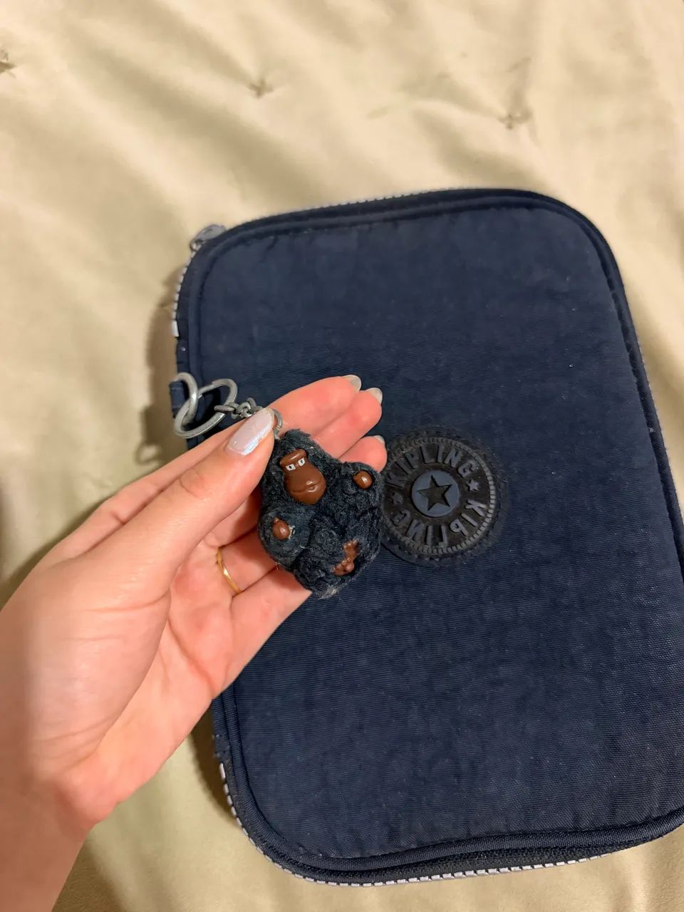 Estojo grande Kipling azul marinho 
