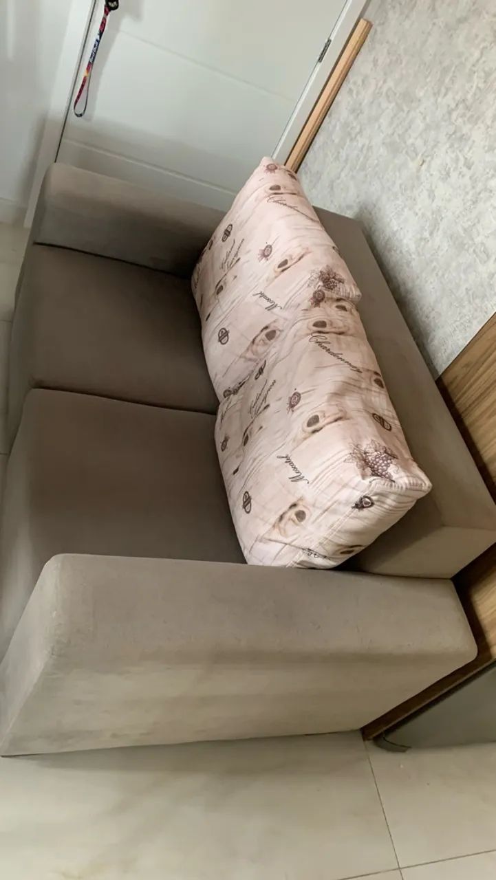 Sofá 2 Lugares Cinza Chaise Almofadas Confortável - Foto 5