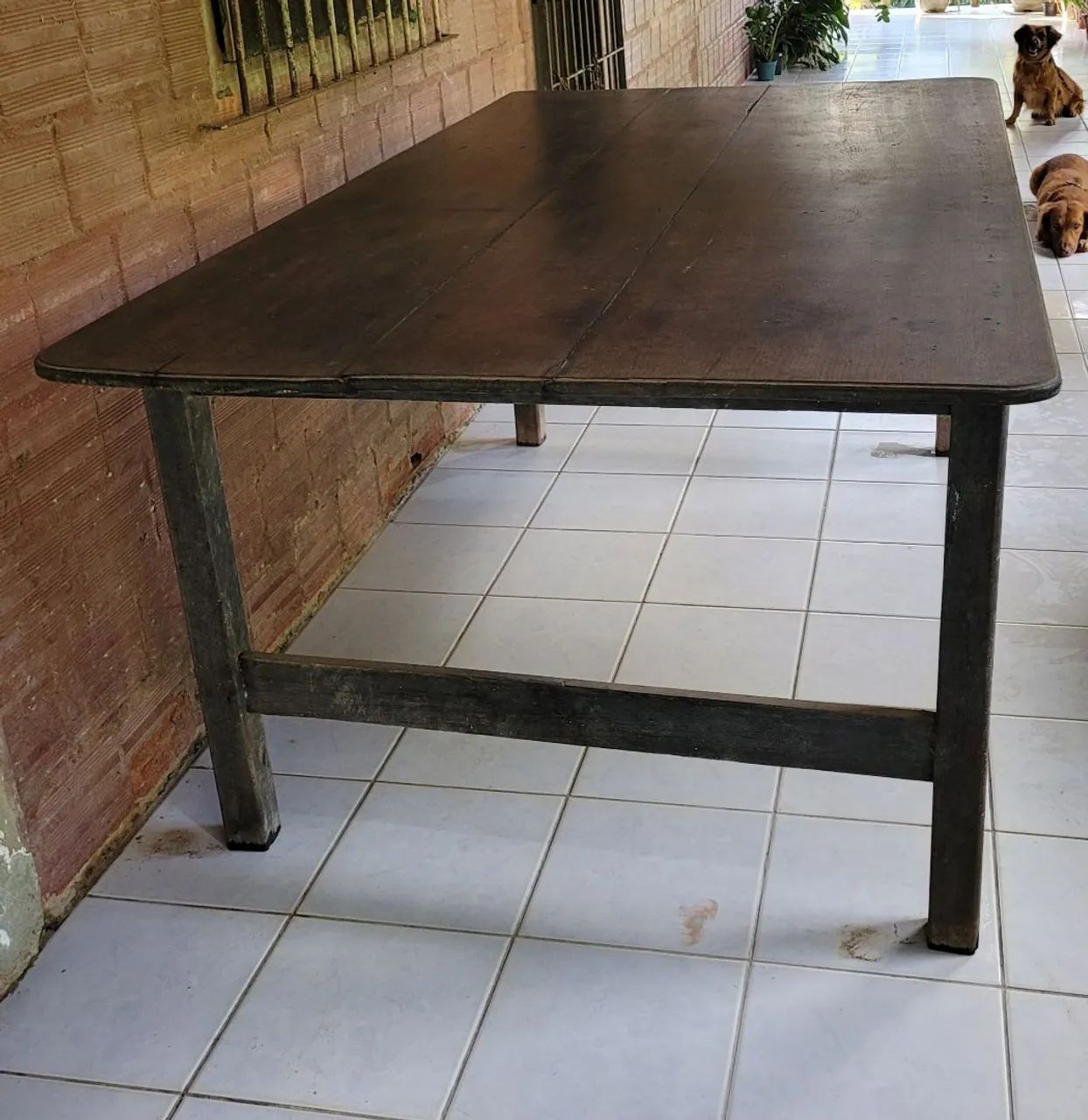 Conj. de mesa e bancos rústicos em massaranduba  - Foto 2