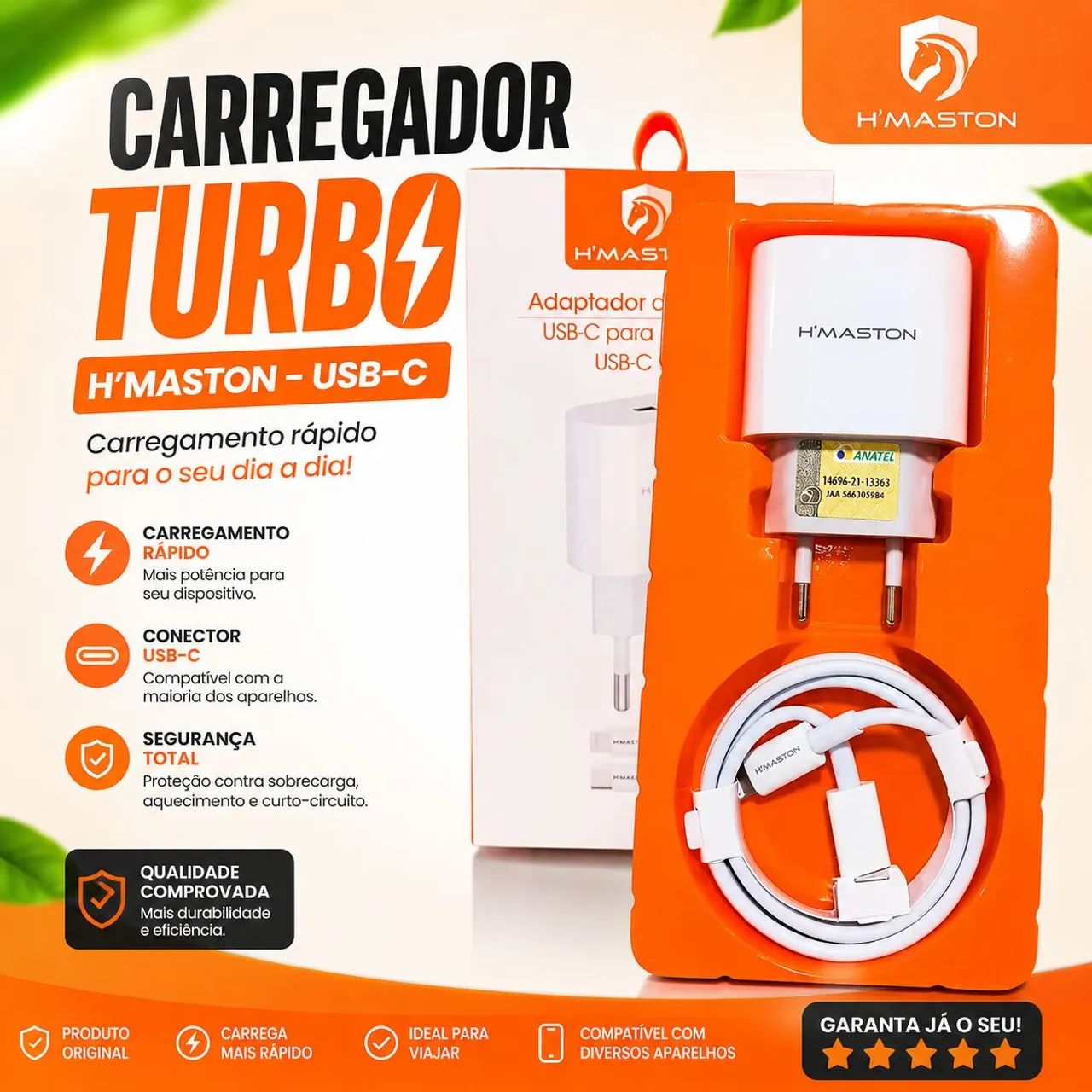 Carregador de iPhone Turbo USB-C
