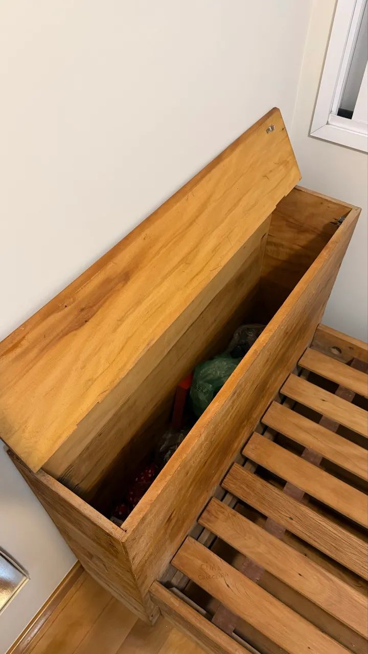 Cama de Madeira Maciça c/ Cama Auxiliar e Baú - Foto 2