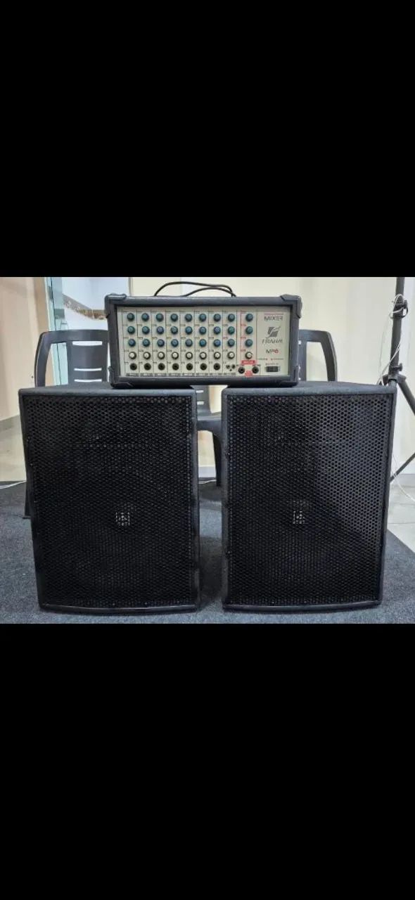 2 caixas ( Driver Dti 220 jbl e falante JBl 15 polegadas com Cabecote 8 canais